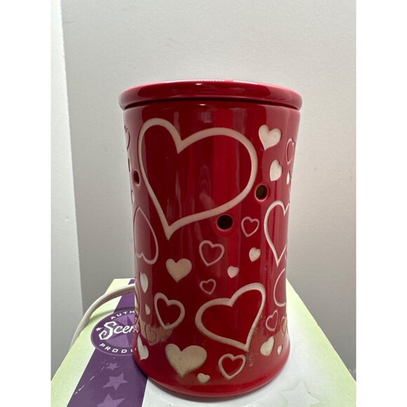 Scentsy "I Heart You" Electric Wax Warmer - Red Heart Pattern 2010 - Picture 3 of 8
